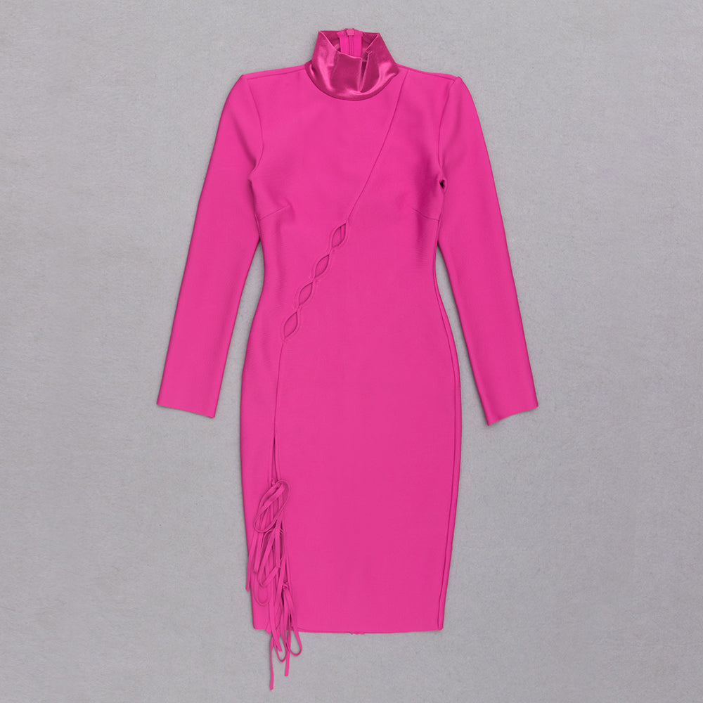Long Sleeve Cut Out Midi Dress HV8962