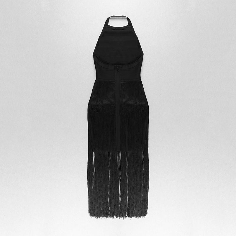 Halter Tassel Midi Dress HV7533