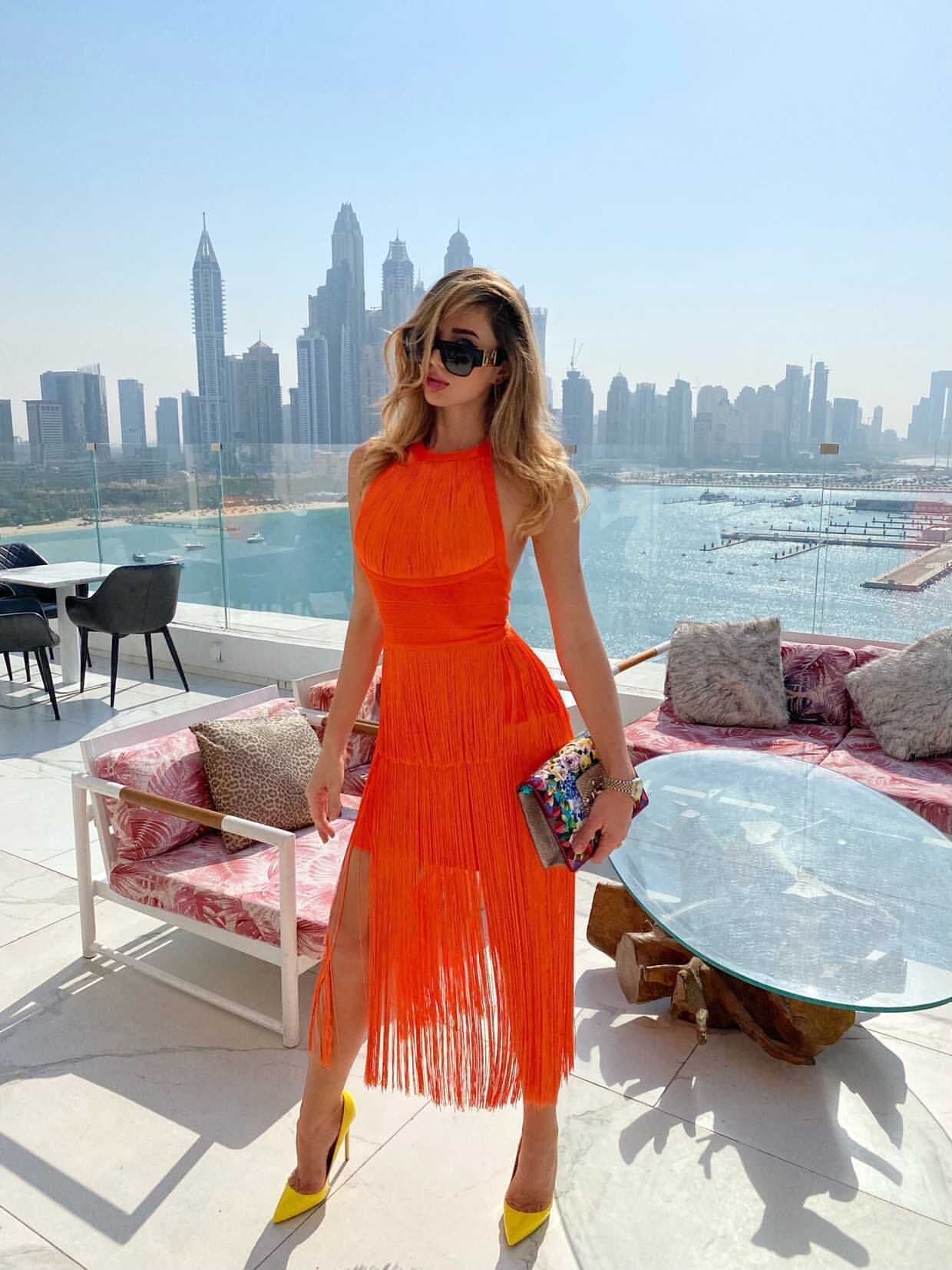 Halter Tassel Midi Dress HV7533