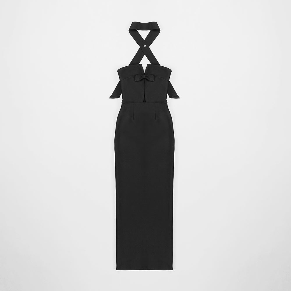 Choker Strapless Bow Maxi Dress HV8535