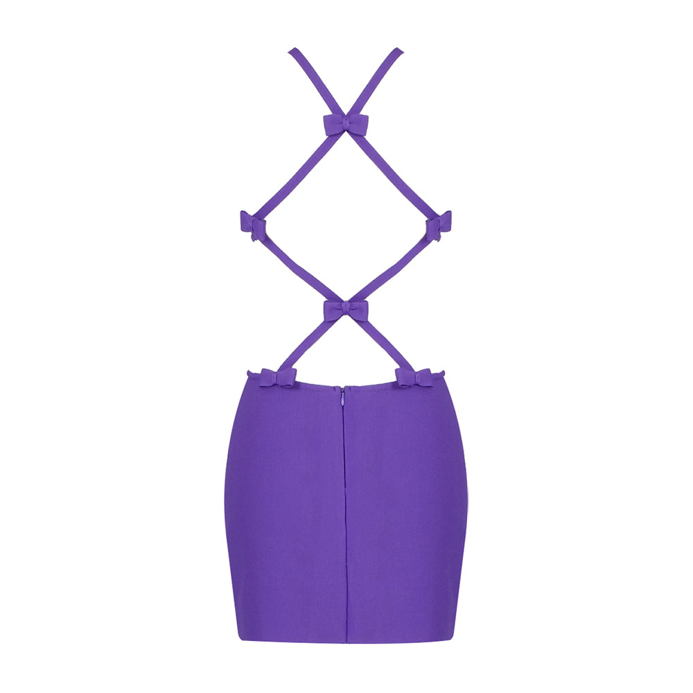 Halter Bow Detail Strappy Dress HV8414