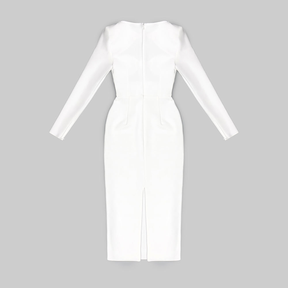 Long Sleeve Bustier Midi Dress HV8903