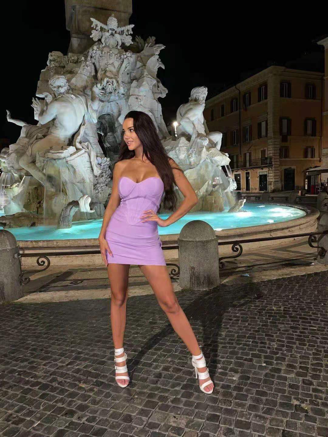 Strapless Mini Dress Lilac HV7398