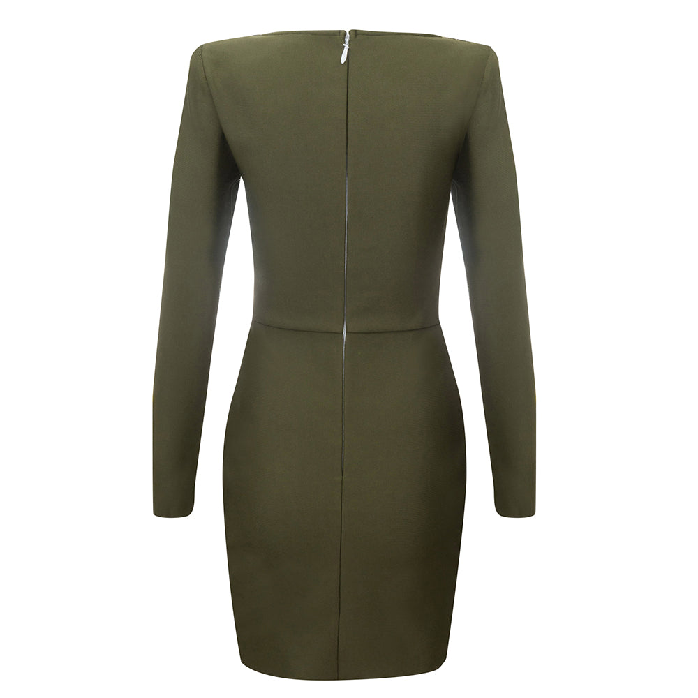 Long Sleeve Sequin Bustier Dress HV9072