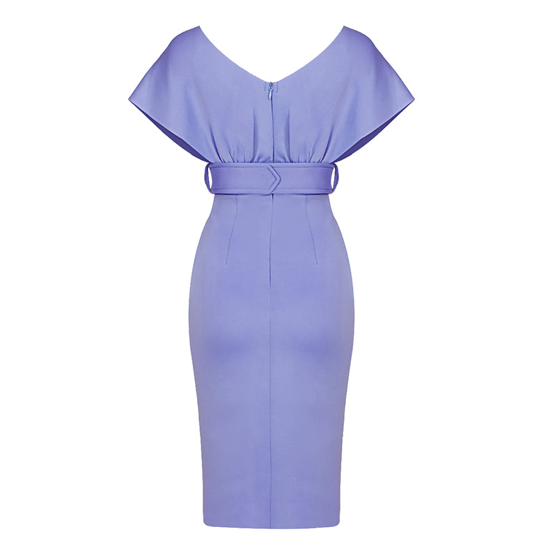 Off The Shoulder Belt Midi Dress HV7760
