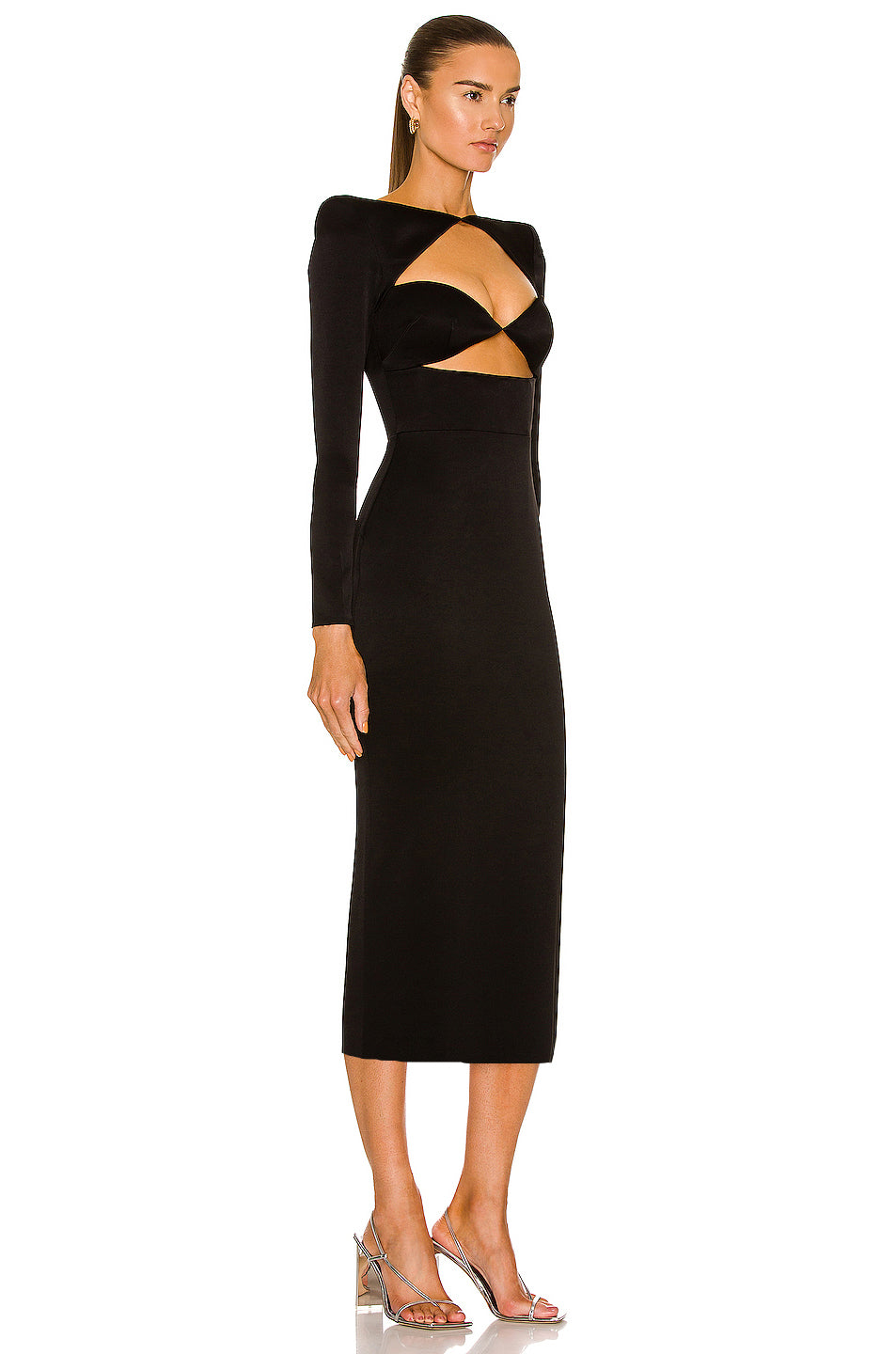 Long Sleeve Bustier Midi Dress HV8903
