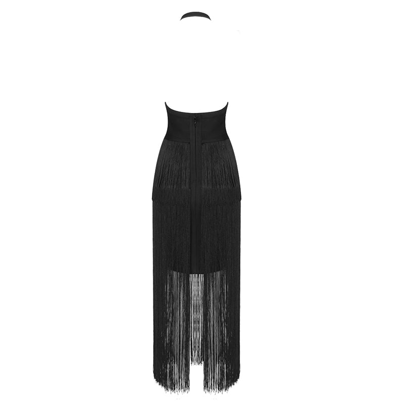Halter Tassel Midi Dress HV7533