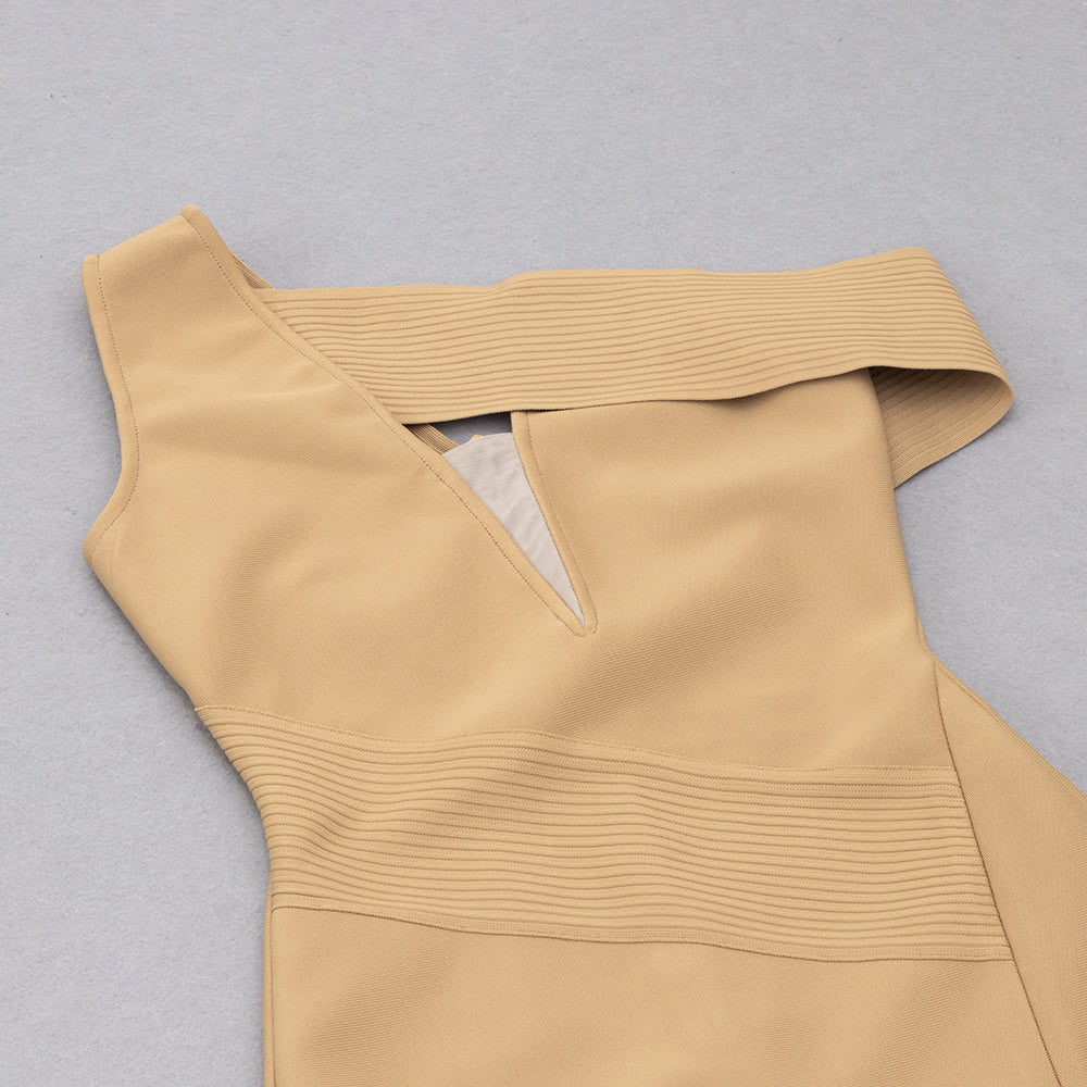 Off Shoulder Asymmetric Midi Dress HV8832