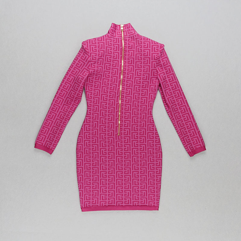 Long Sleeve Printed Dress HV7232
