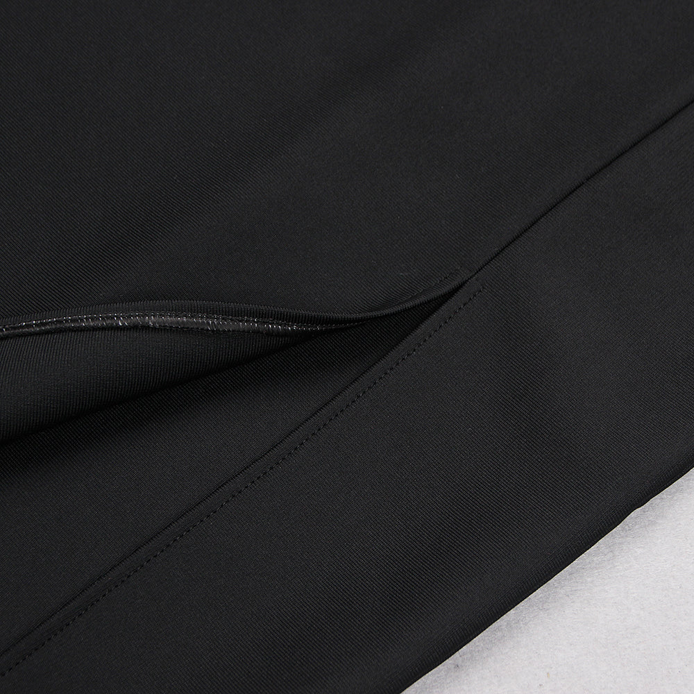 One Shoulder Rhinestone Trim Dress