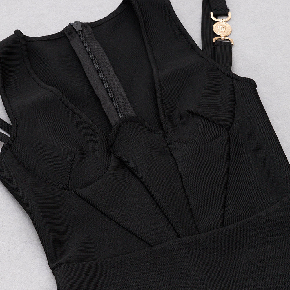 Halter Bustier Structured Midi Dress HV8860