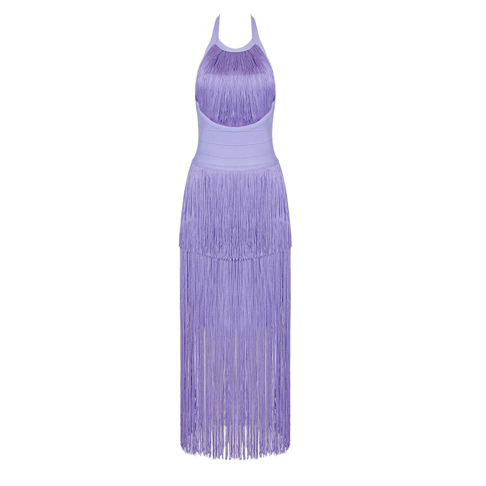 Halter Tassel Midi Dress HV7533