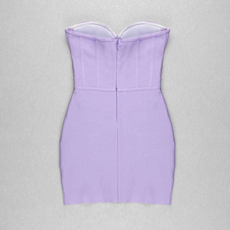 Strapless Mini Dress Lilac HV7398