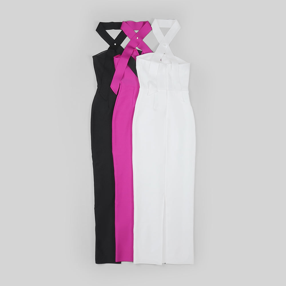 Choker Strapless Bow Maxi Dress HV8535