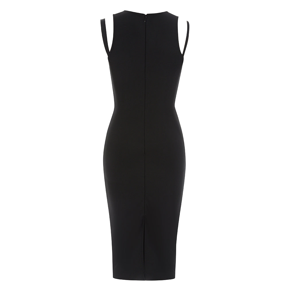Halter Bustier Structured Midi Dress HV8860