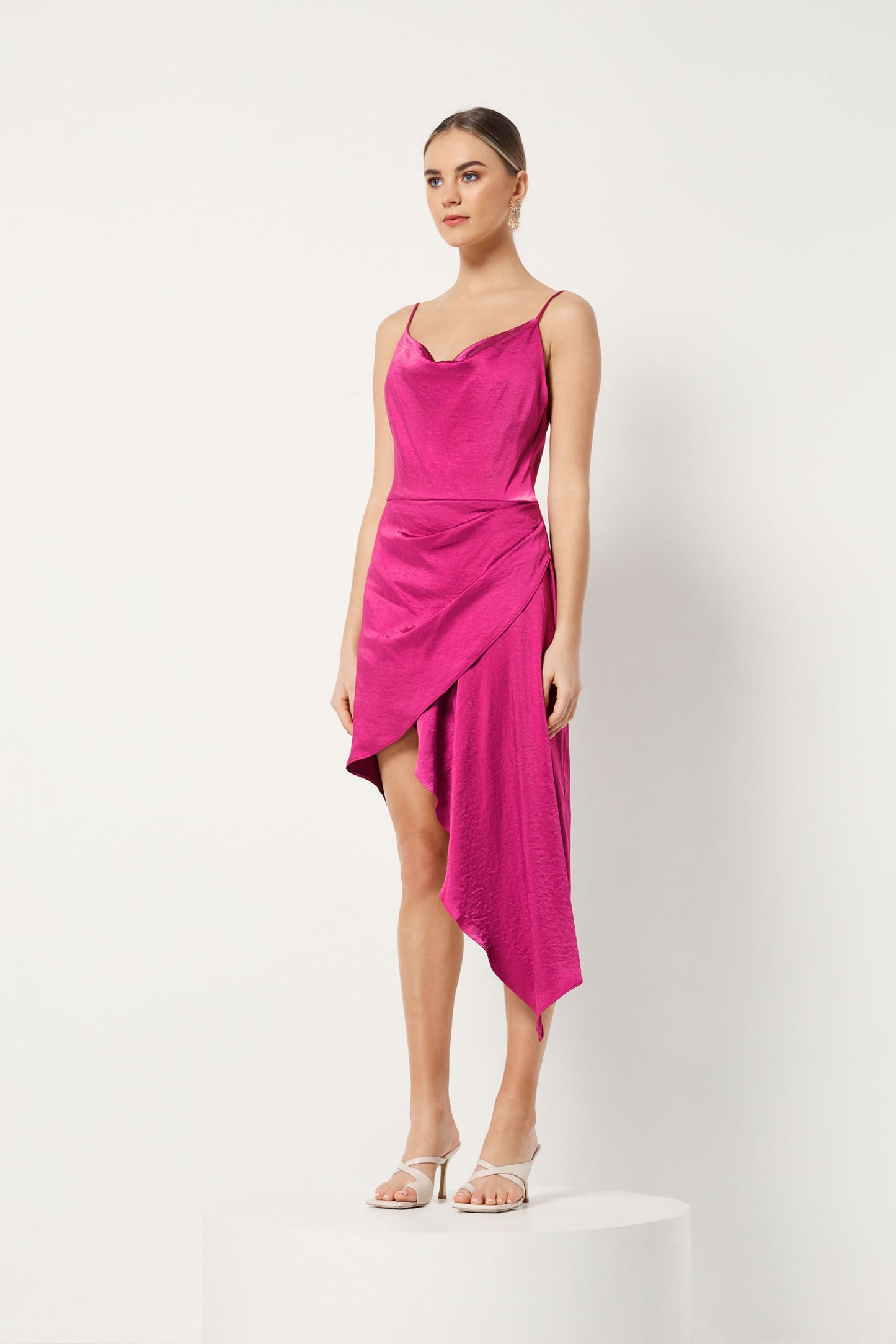 Asymmetric Draped Silk Dress HV8724