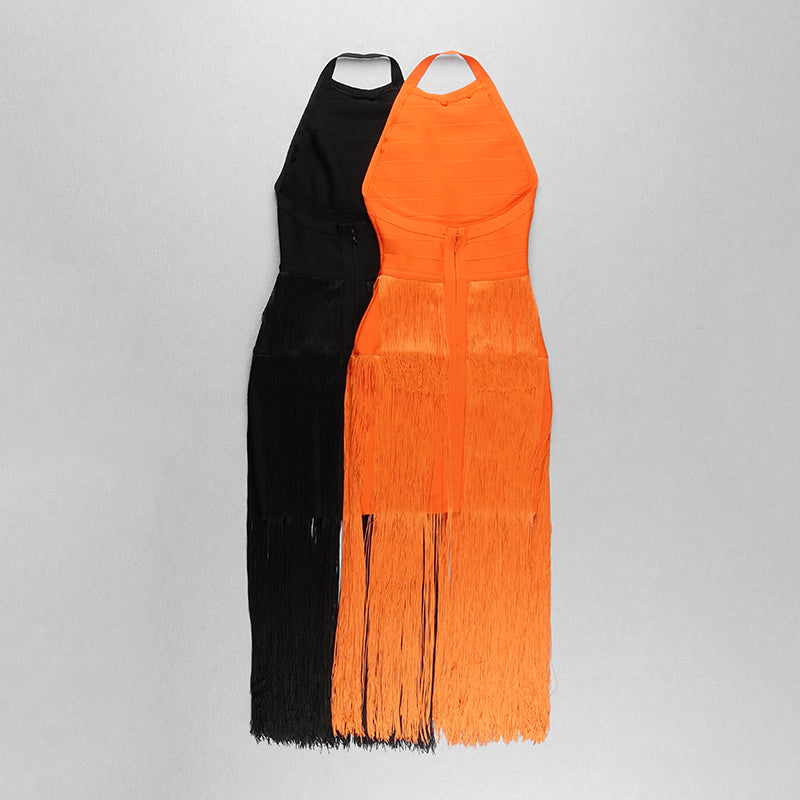Halter Tassel Midi Dress HV7533