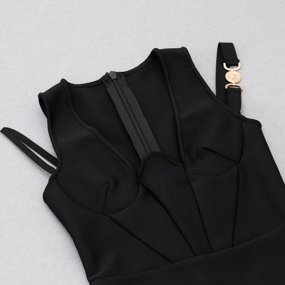 Halter Bustier Structured Midi Dress HV8860
