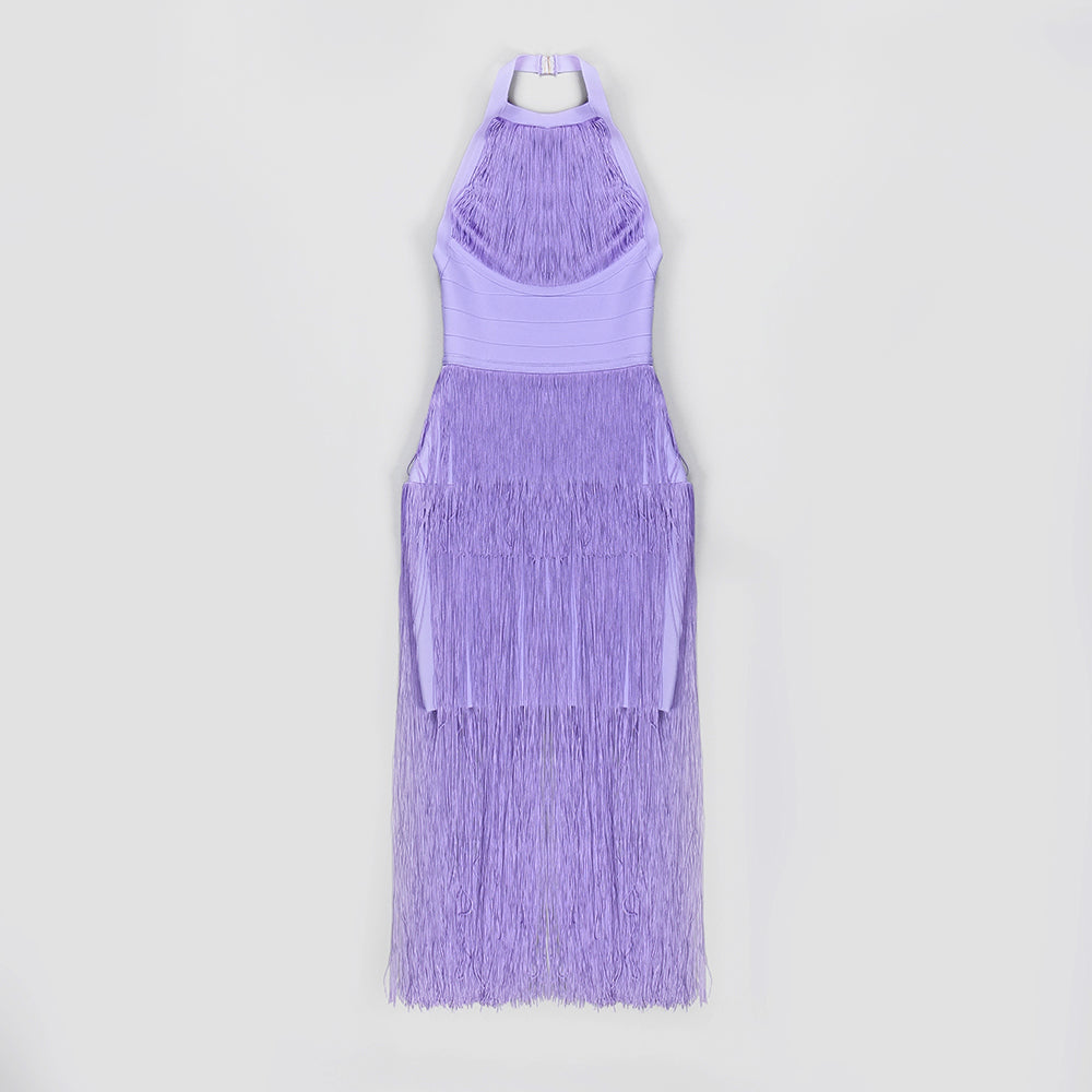 Halter Tassel Midi Dress HV7533