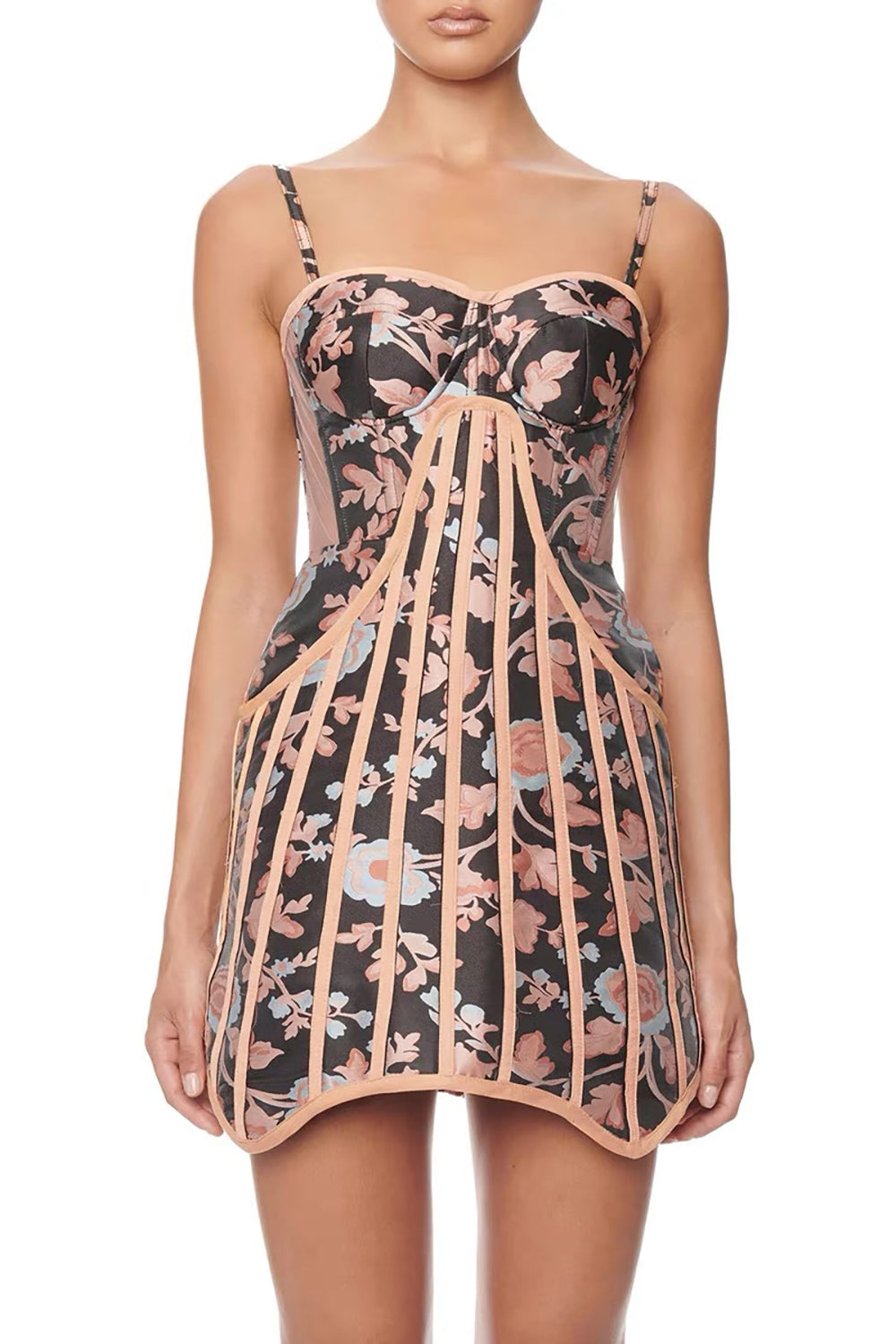 Floral Bustier Structured Dress HV8545