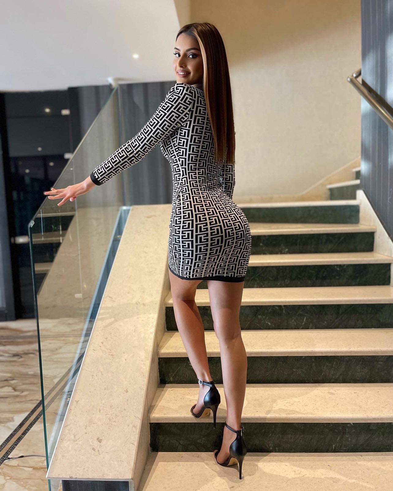 Long Sleeve Printed Dress HV7232
