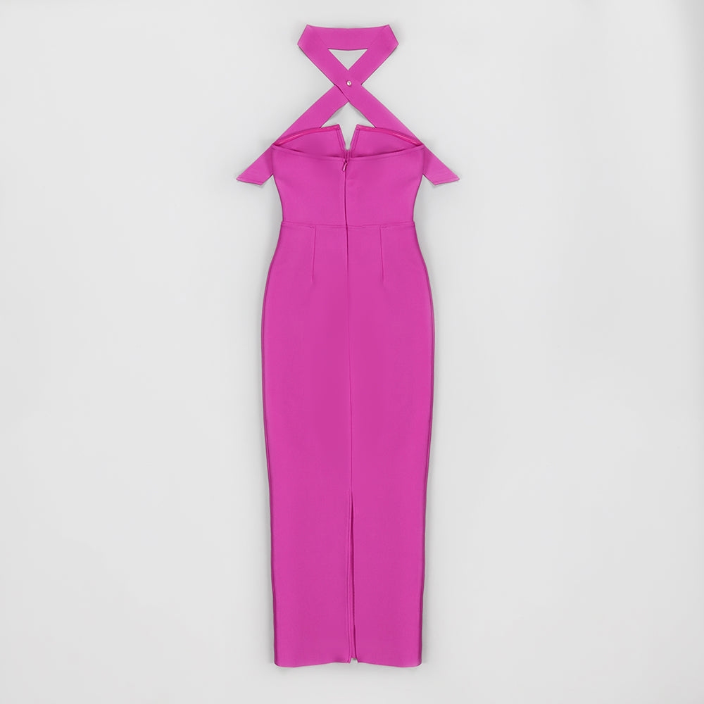 Choker Strapless Bow Maxi Dress HV8535