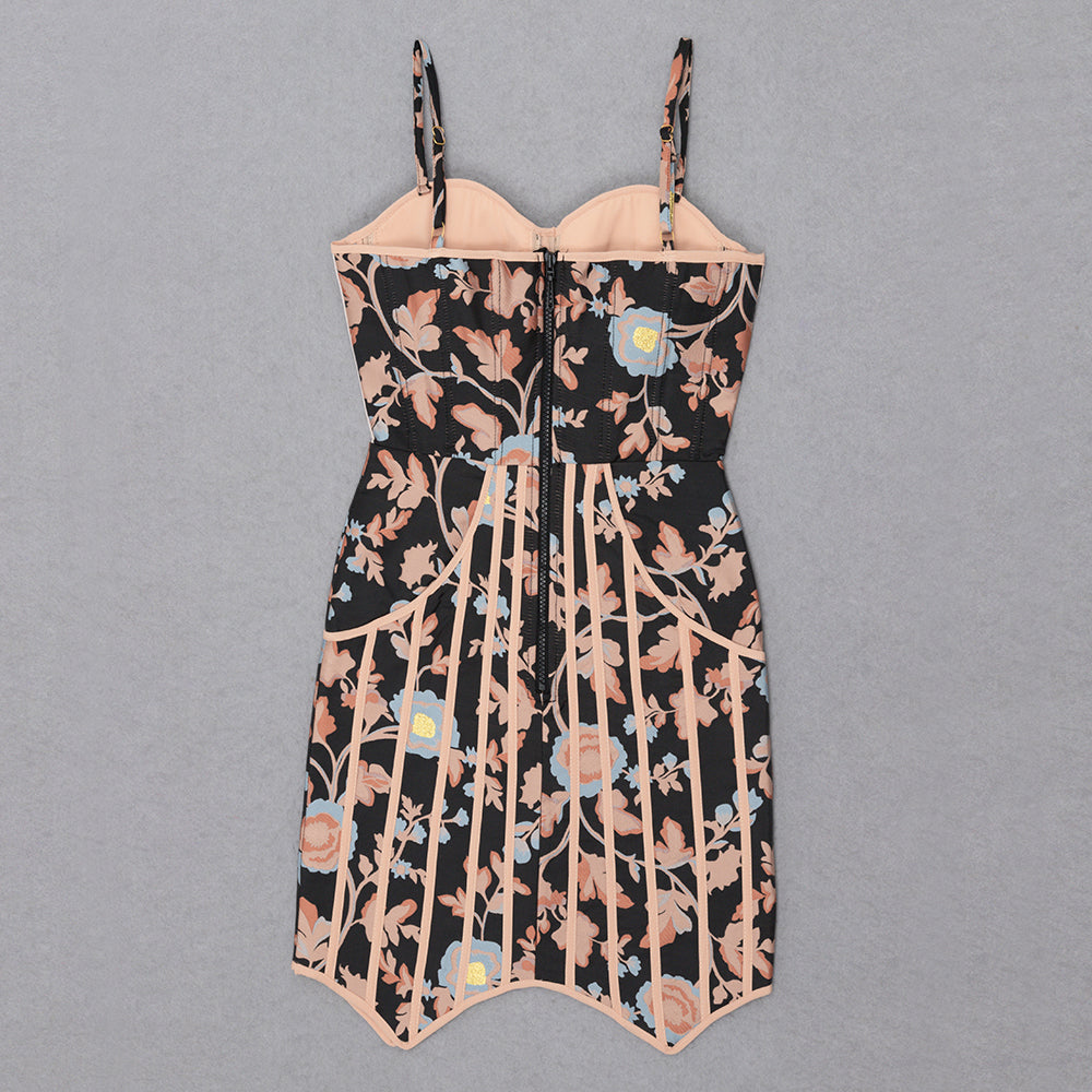 Floral Bustier Structured Dress HV8545