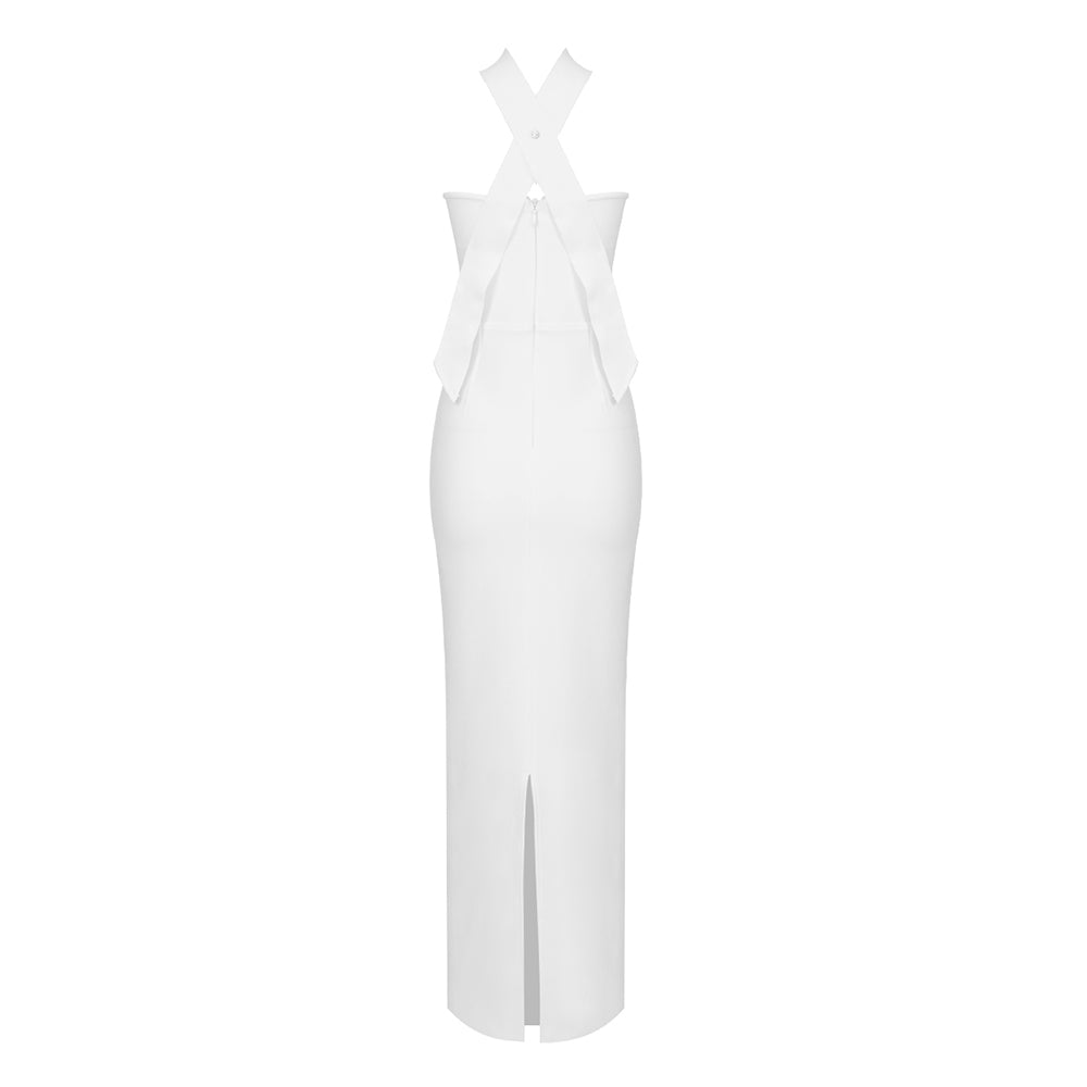 Choker Strapless Bow Maxi Dress HV8535