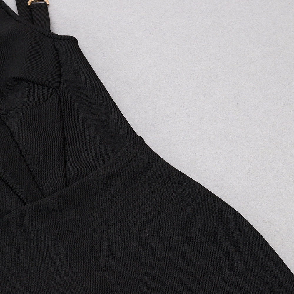 Halter Bustier Structured Midi Dress HV8860