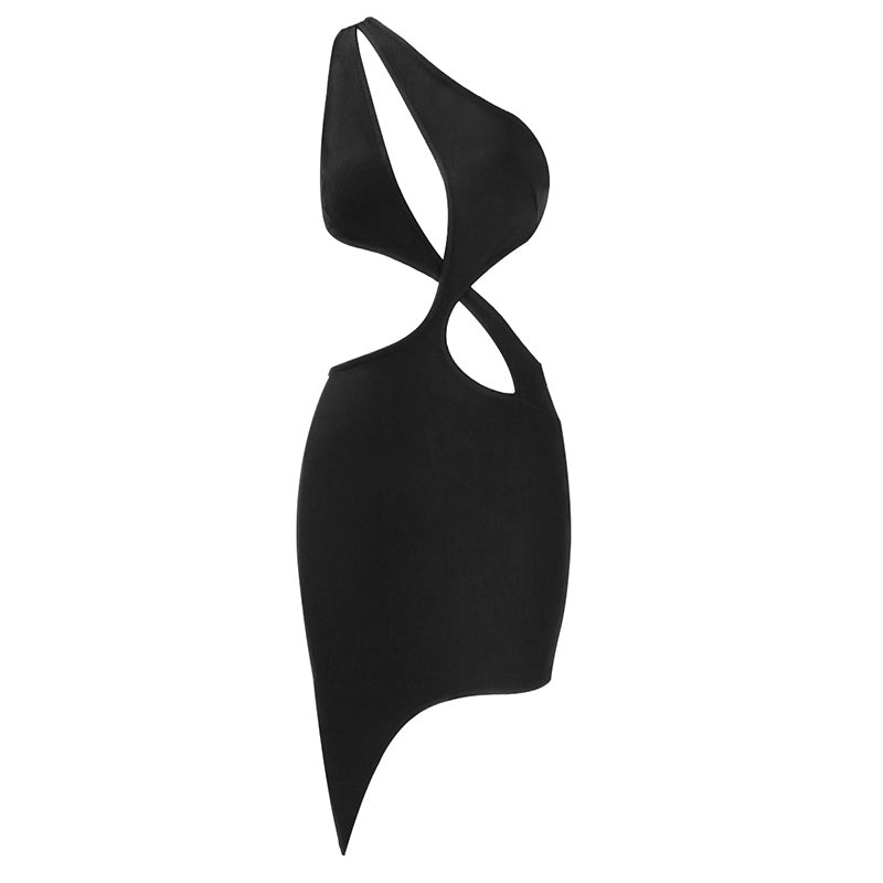 One Shoulder Cut Out Backless Dress HV7627