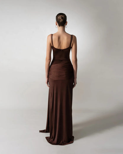 Draped Maxi Dress Brown HV2647