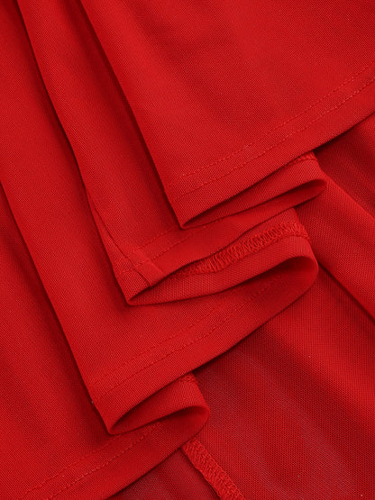 Floral Detail Maxi Dress Red
