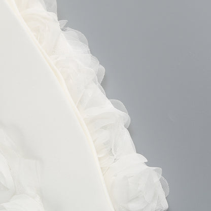 Strapless Puff Dress White