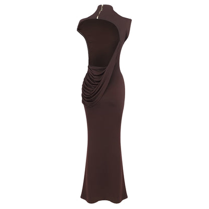 Draped Backless Maxi Dress HV0062
