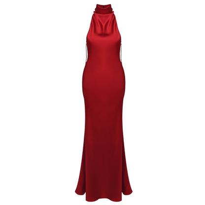 Halter Embellished Back Maxi Dress HV0179