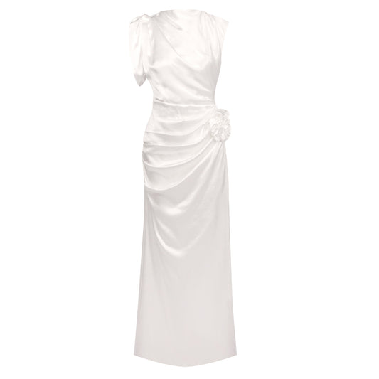 Floral Detail Draped Maxi Dress HV0181