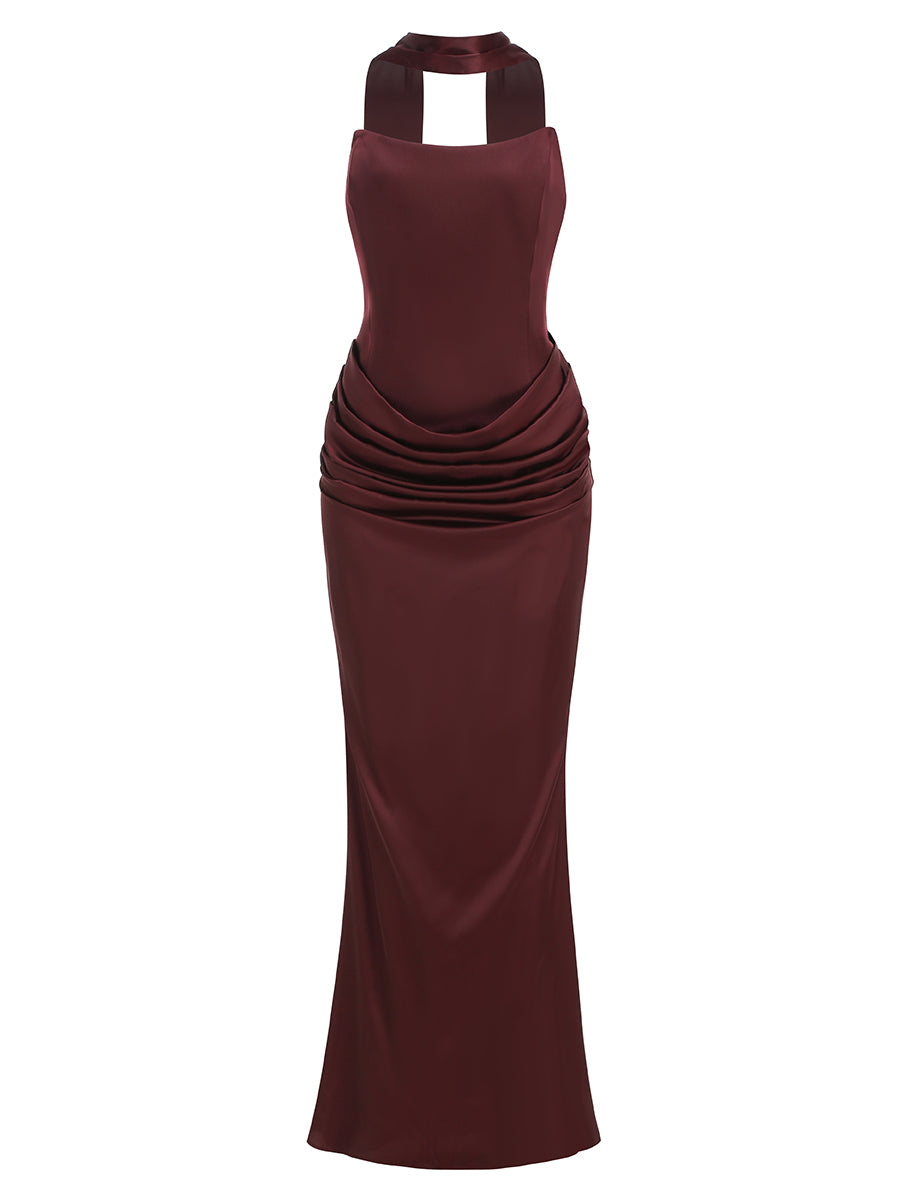Strapless Draped Corset Maxi Dress HV3156