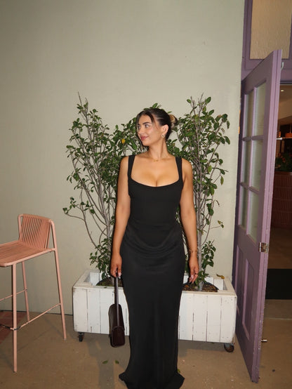 Draped Corset Maxi Dress HV0071