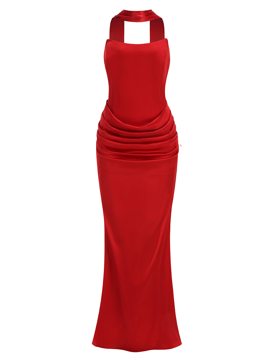 Strapless Draped Corset Maxi Dress HV3156