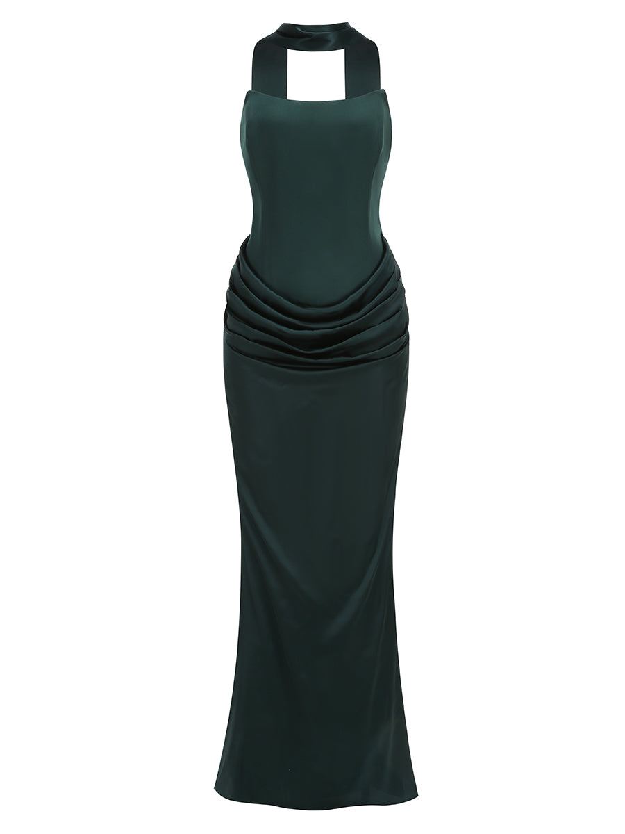 Strapless Draped Corset Maxi Dress HV3156