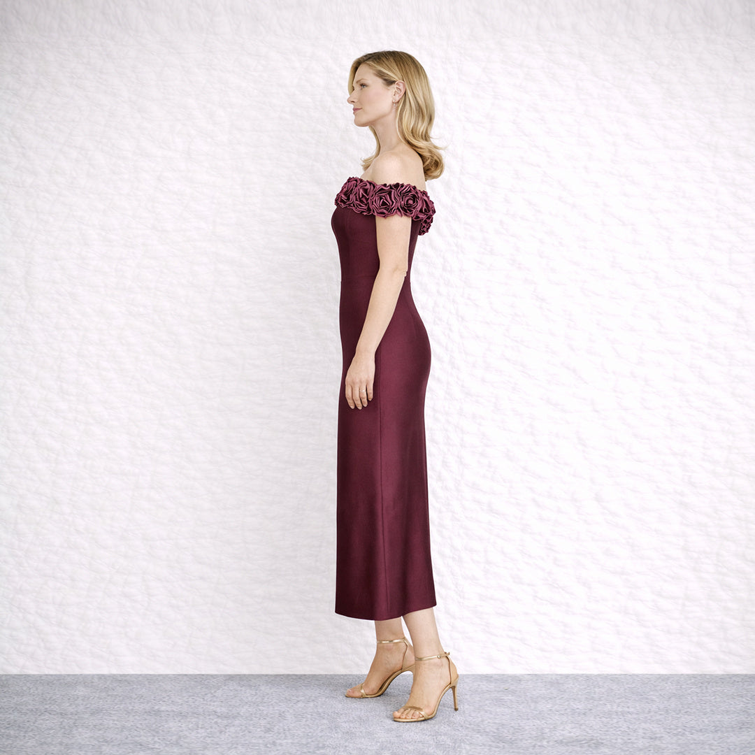 Floral Bardot Midi Dress White HV2754