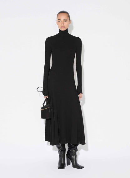 Long Sleeve Heart Cut Out Maxi Dress Black HV0046