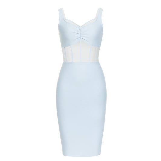 Structured Mesh Dress Light Blue HV9668