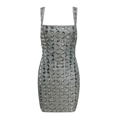 Crystal Sparkly Dress Silver HV2695