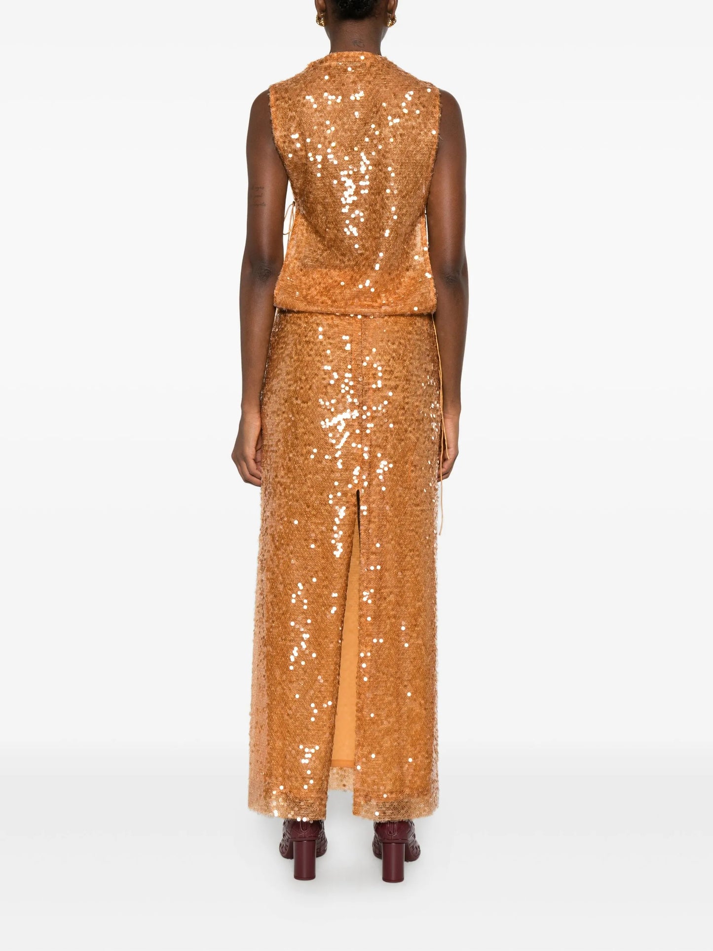 Sequin Maxi Dress Orange HV0014