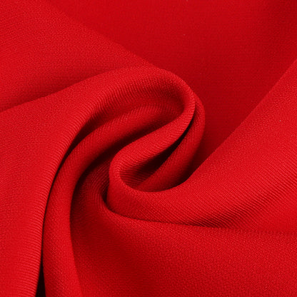 Short Sleeve Bow Detail A Line Dress Red  HV1361