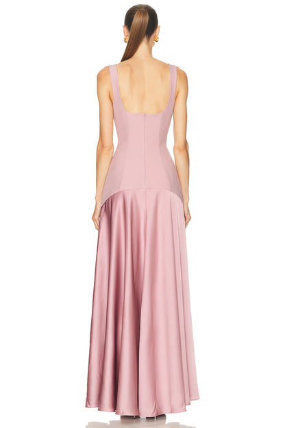 Silk Insert A Line Maxi Dress  HV0085