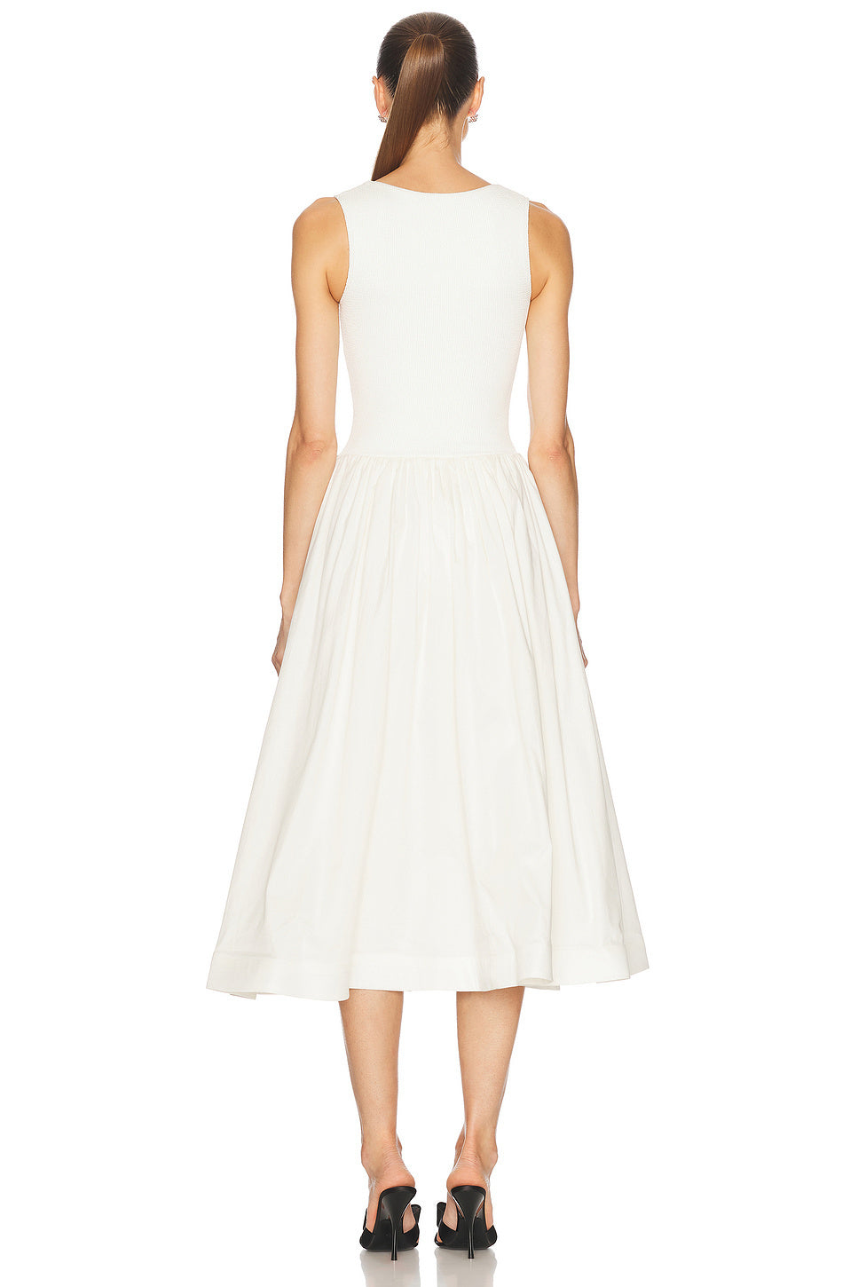 Butterfly Detail A Line Midi Dress White HV2639