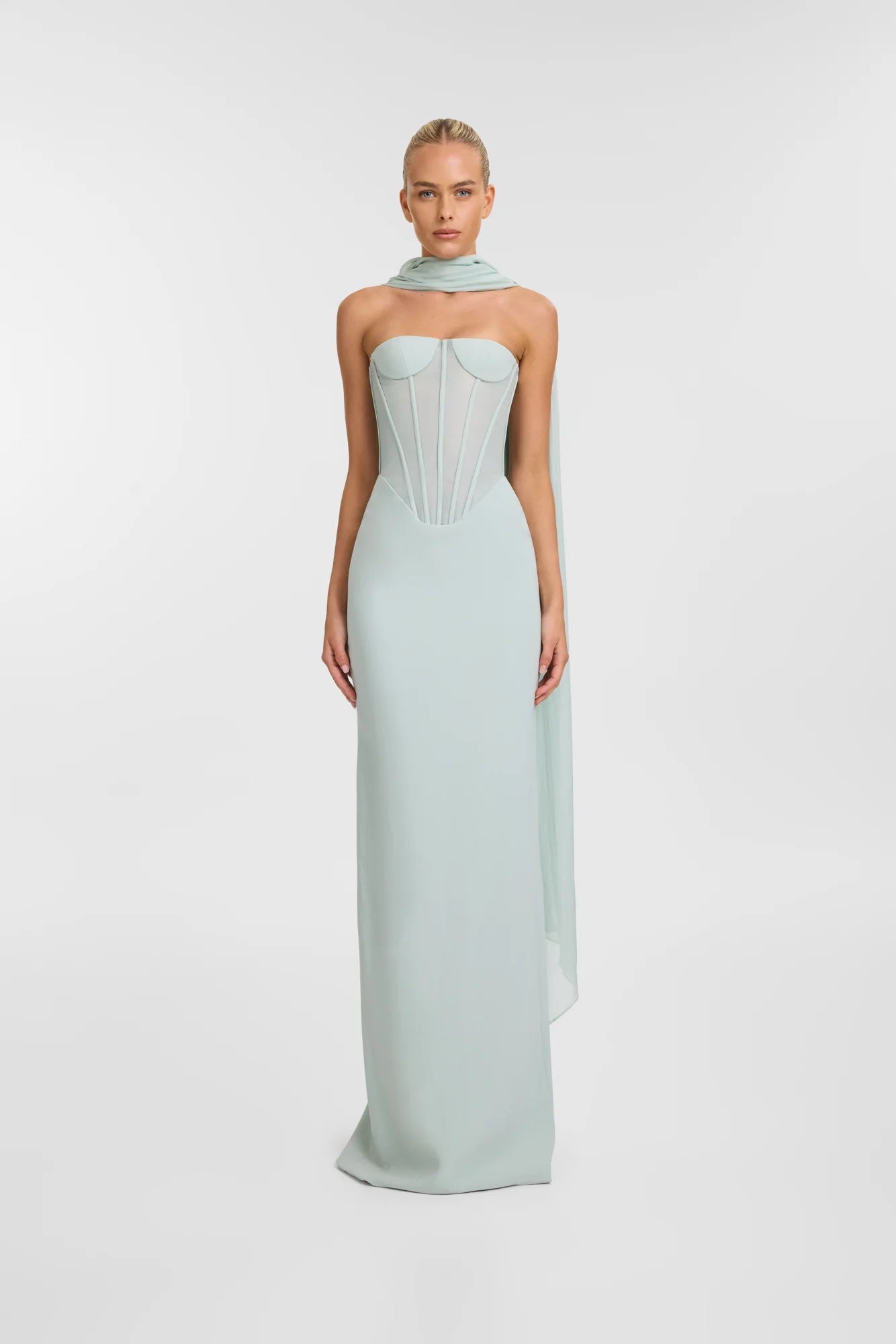 Strapless Bustier Maxi Dress Green HV2616