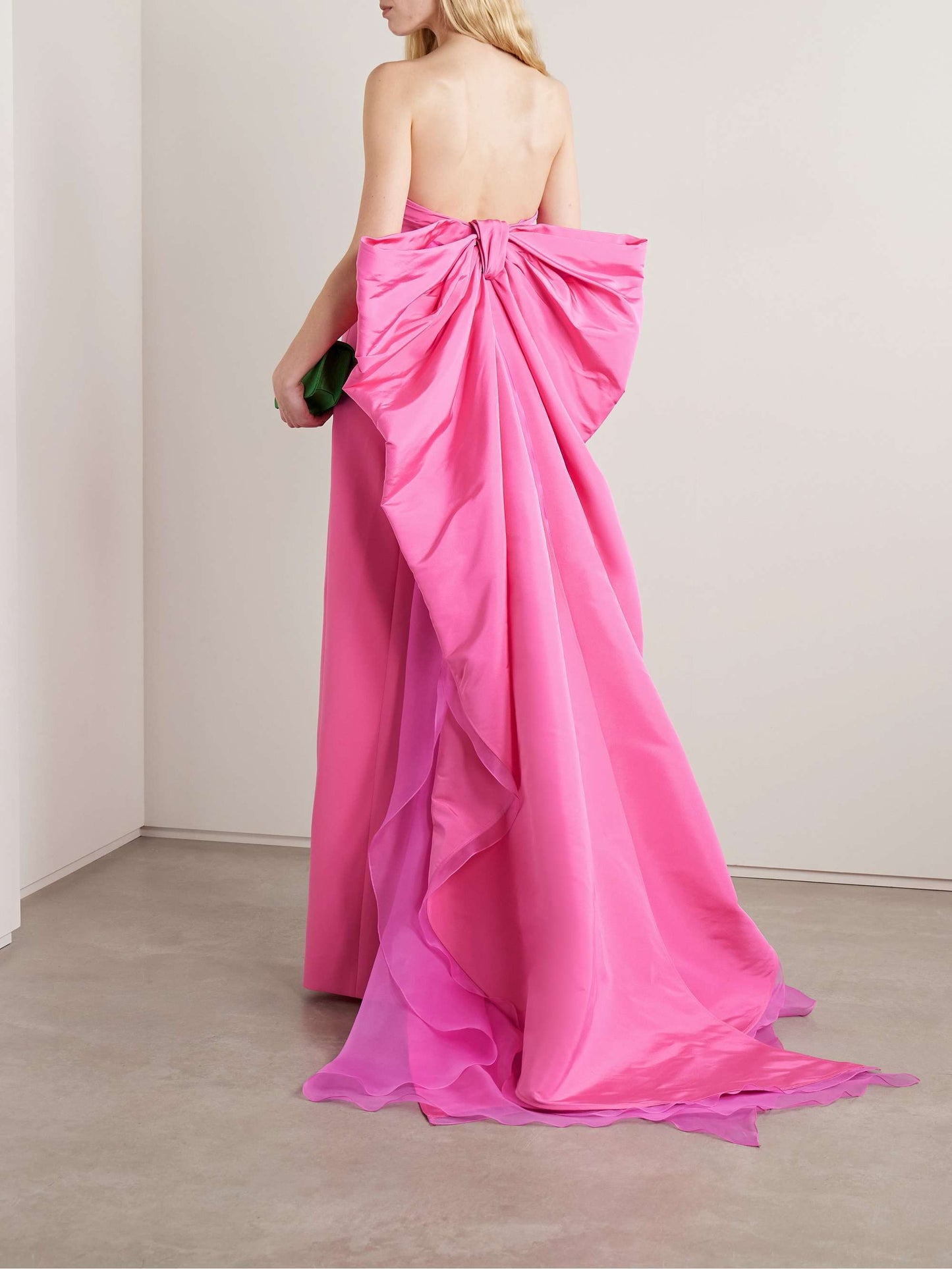 Strapless Bow Detail Maxi Dress Pink HV2720